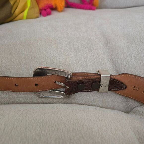 Vintage Pat Areias Lizard Belt with a Relios Silver Plated Buckle  Custom?